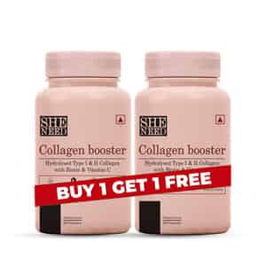 Sheneed Collagen Booster With Hydrolysed Collagen For Men & Women 60 Capsules (pack Of 2)