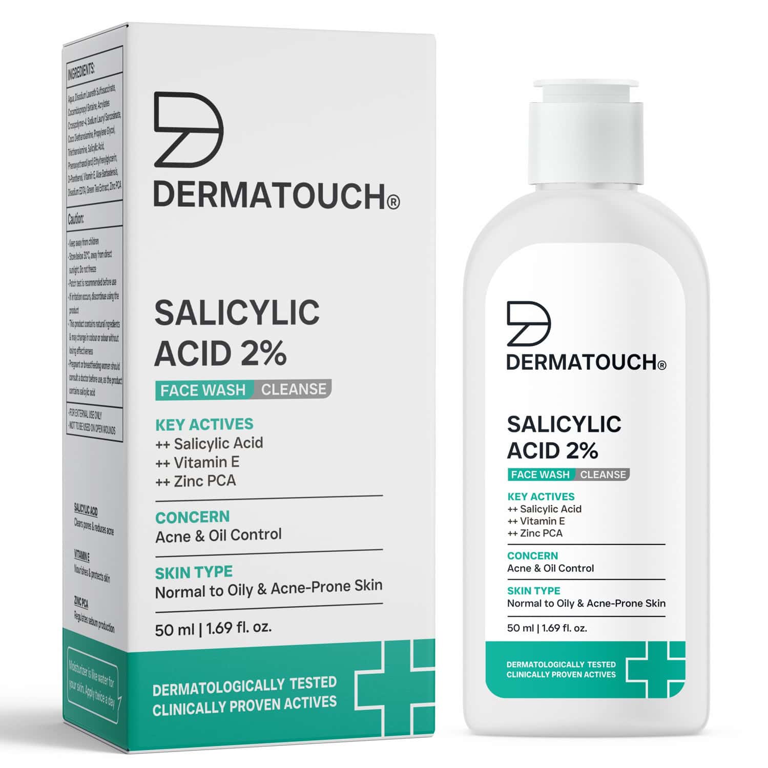 Dermatouch Salicylic Acid 2% Face Wash | For Acne & Oil Control | Suitable To All Skin Types | 50ml