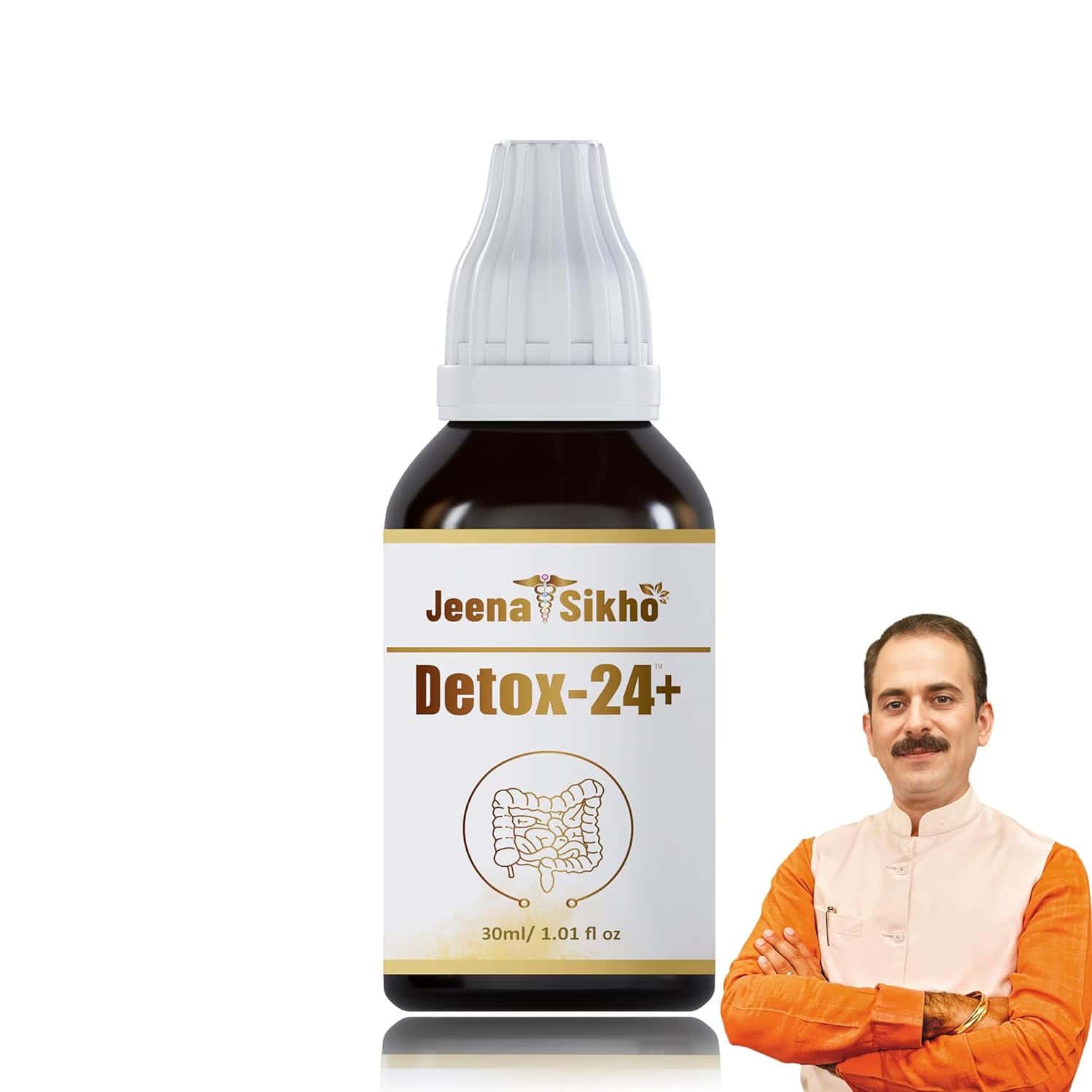 Jeena Sikho Detox-24+ Drop | Herbal Body Detox Supplement | Ayurvedic Multivitamin | 30ml