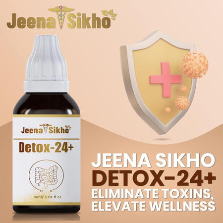 Jeena Sikho Detox-24+ Drop | Herbal Body Detox Supplement | Ayurvedic Multivitamin | 30Ml