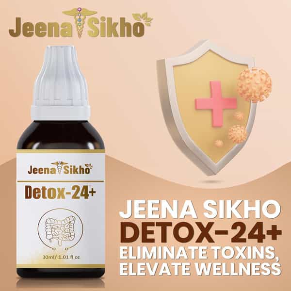 Jeena Sikho Detox-24+ Drop | Herbal Body Detox Supplement | Ayurvedic Multivitamin | 30Ml