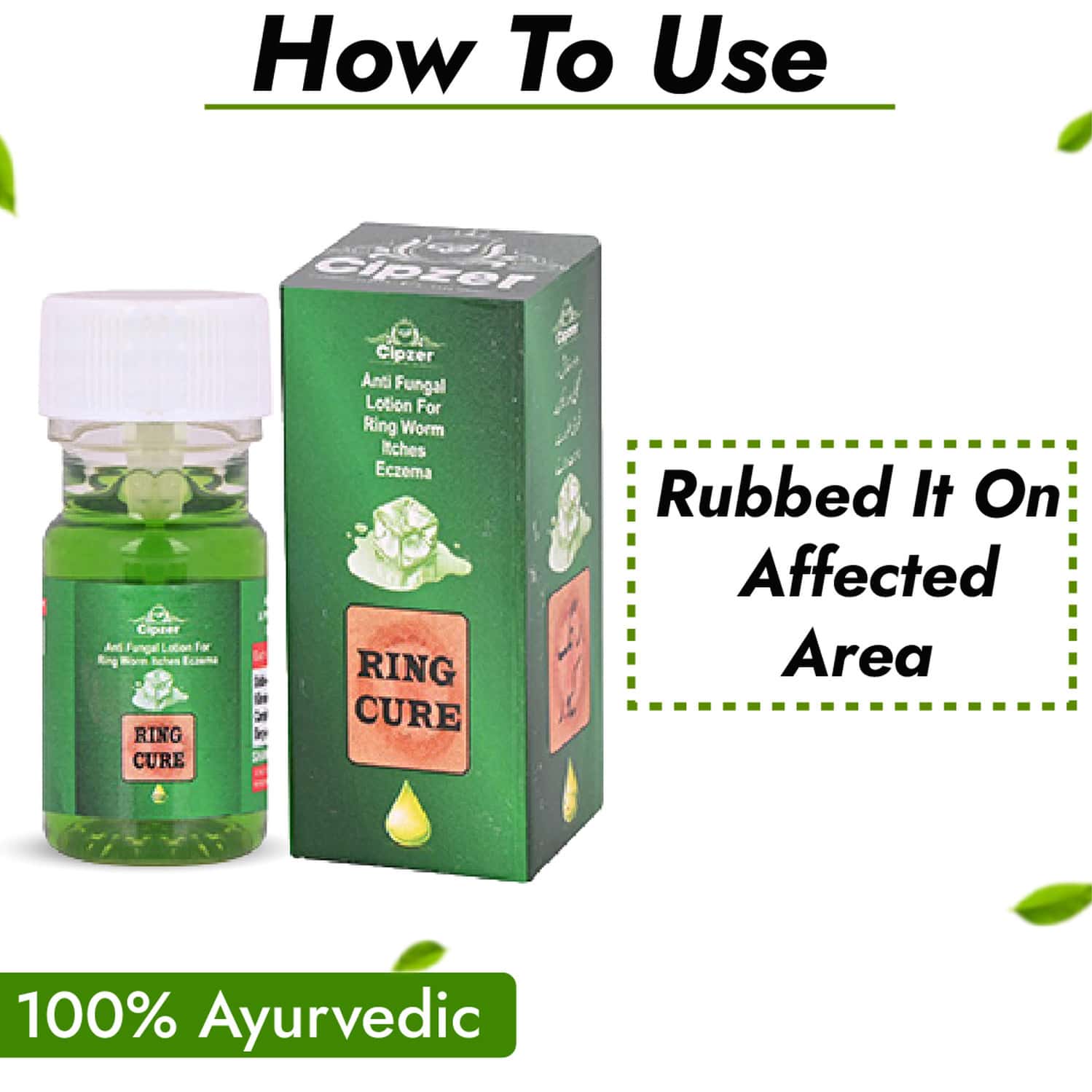 CIPZER RING CURE LOTION 20ML ANTI ITCHING FOR RING WORMS & ALL TYPE SKIN DISEASE