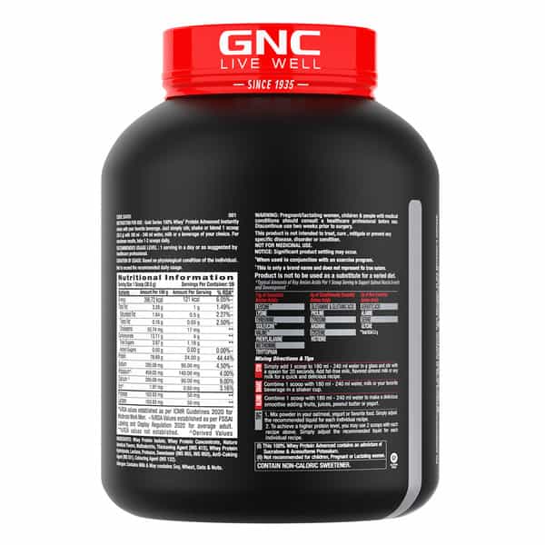 Gnc Amp Gold Series 100% Whey Protein Advanced (Strawberry | 4 Lbs)