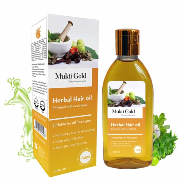 Axiom Mukti Gold Herbal Hair Oil 100Ml Pack Of 2