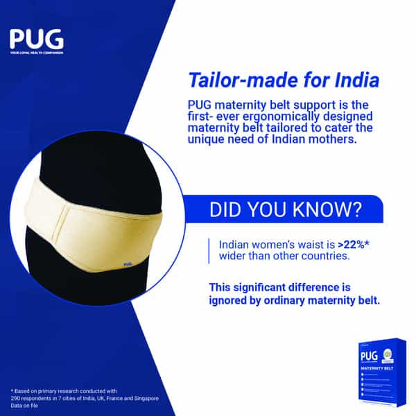 Pug Maternity Support Belt Ergonomically Designed For Indian Mothers Pack Of 1
