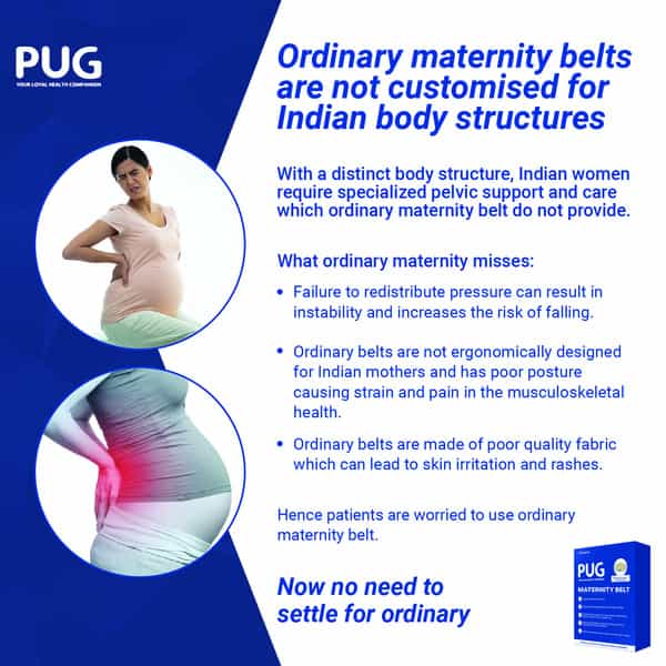 Pug Maternity Support Belt Ergonomically Designed For Indian Mothers Pack Of 1