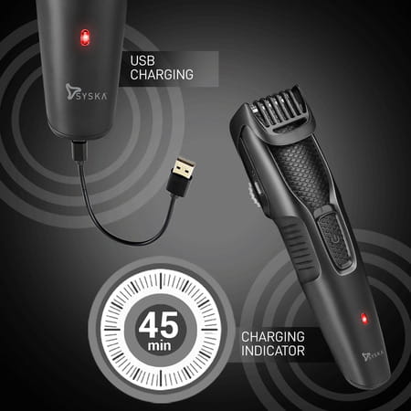 Syska Ht200 Pro Runtime: 45 Min Trimmer For Men (Black)