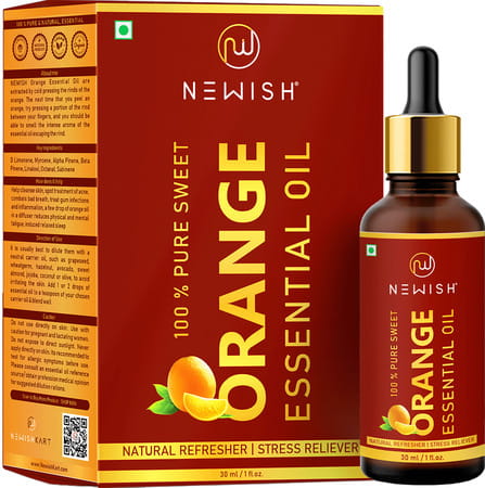 Newish Orange Essential Oil For Face Skin Aroma Diffuser Cold Pressed 30ml