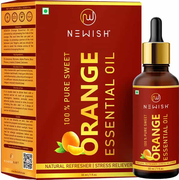 Newish Orange Essential Oil For Face Skin Aroma Diffuser Cold Pressed 30Ml