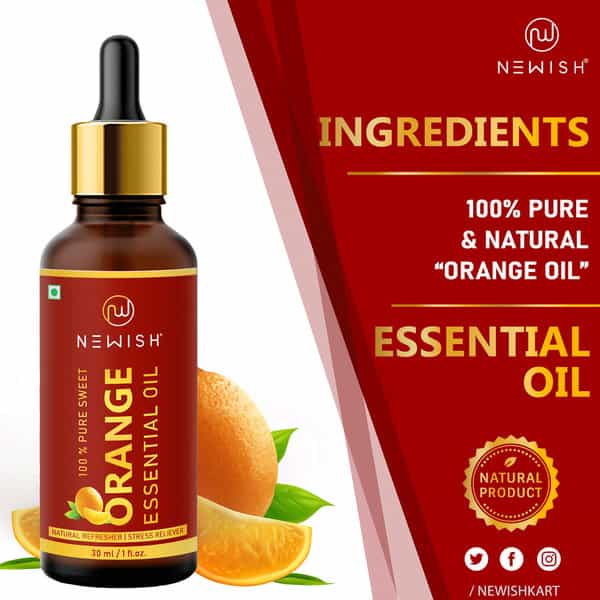 Newish Orange Essential Oil For Face Skin Aroma Diffuser Cold Pressed 30Ml