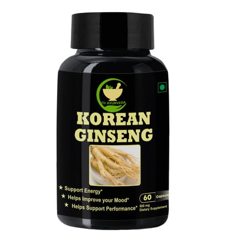 Fij Ayurveda Korean Ginseng Root Extract Dietary Supplement - 60 Capsules