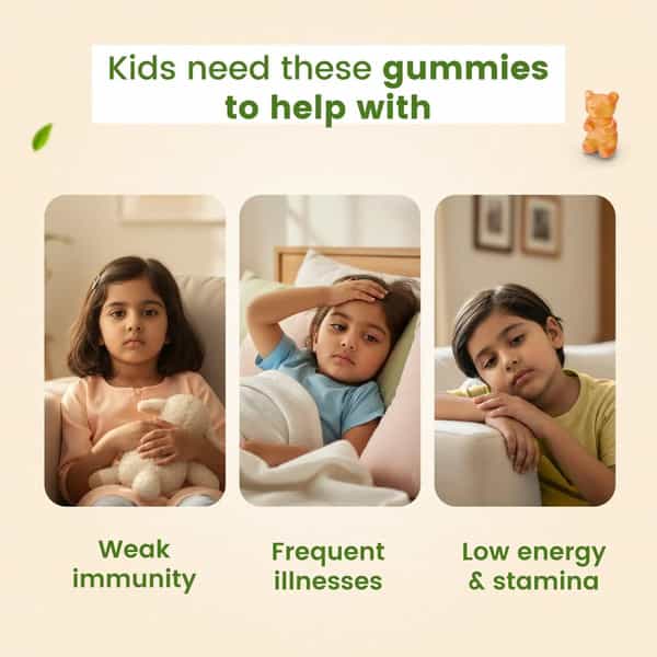 Babyorgano Immunity Gummies Pineapple Flavour | Ayurvedic Immunity Support | 60 Gummies
