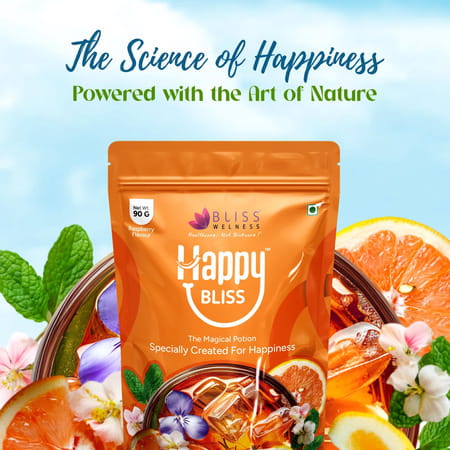 Bliss Welness Happy Bliss Happiness Anxiety & Stress Relief Supplement 30 Servings 90 Gm