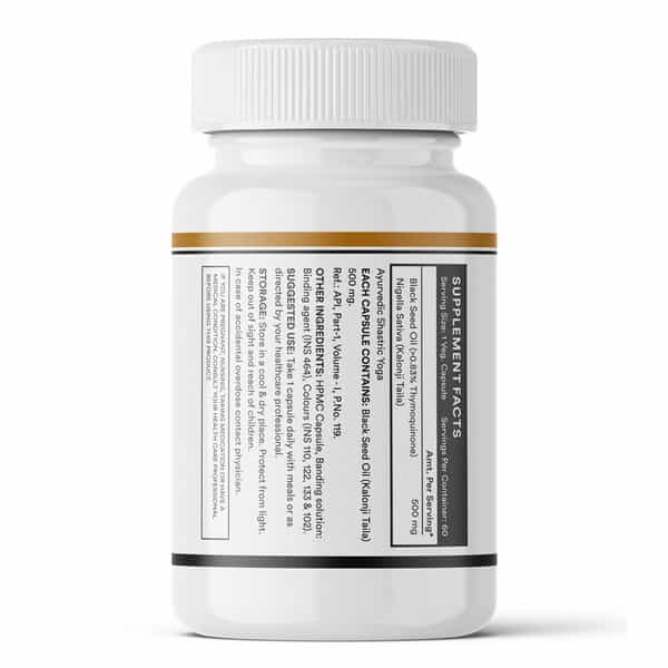Inlife Black Seed Oil 500Mg For Immunity Skin & Hair Health - 60 Capsules
