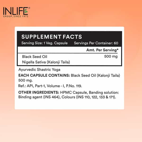 Inlife Black Seed Oil 500Mg Capsule 60