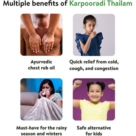 Kerala Ayurveda Karpooradi Thailam (200 Ml) X Pack Of 4 (800 Ml)