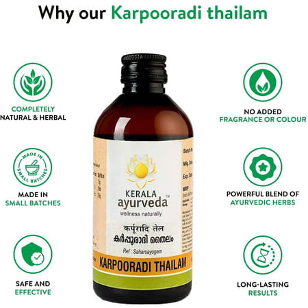 Kerala Ayurveda Karpooradi Thailam (200 Ml) X Pack Of 4 (800 Ml)