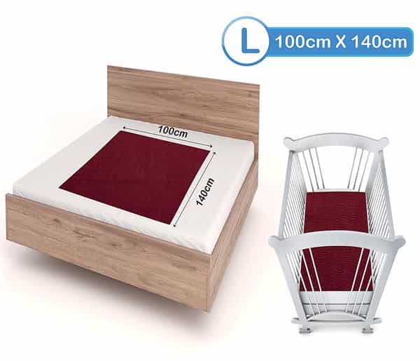 Luvlap Instadry Extra Absorbent Rubber Dry Sheet Bed Protector Maroon 0M+ Large 100 X140cm