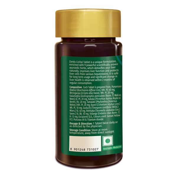 Zandu Livital | For Liver Detox & Health Support In 2 Months | 90 Tablets