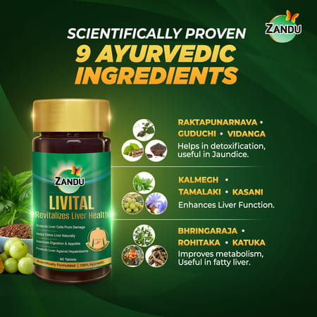 Zandu Livital Revitalizes Liver Health Tablets 90 No'S