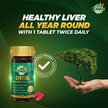 Zandu Livital Revitalizes Liver Health Tablets 90 No'S