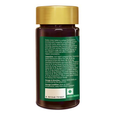 Zandu Livital Revitalizes Liver Health Tablets 90 No'S