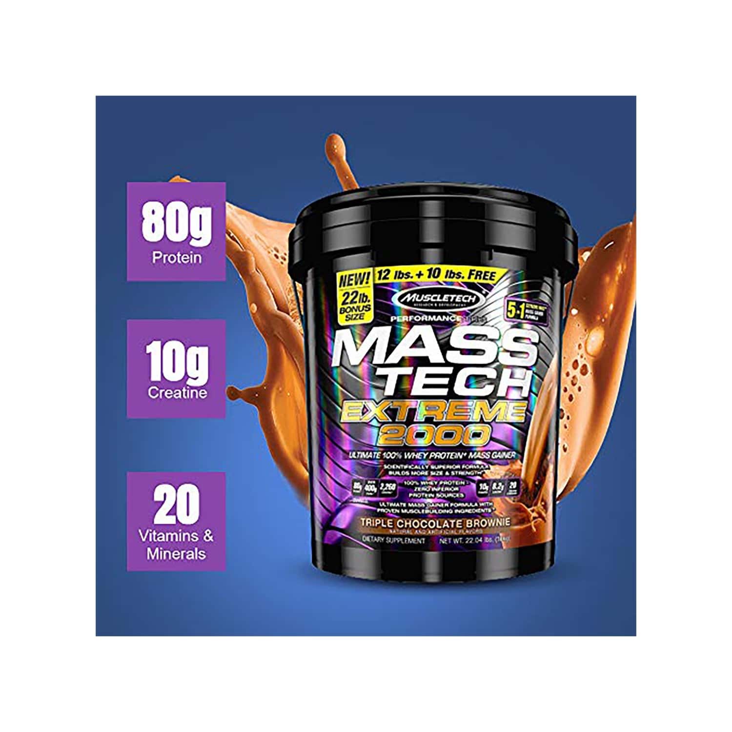 Buy Muscletech Chocolate Mass Gainer Protein Powder - 5000 Gm Online ...