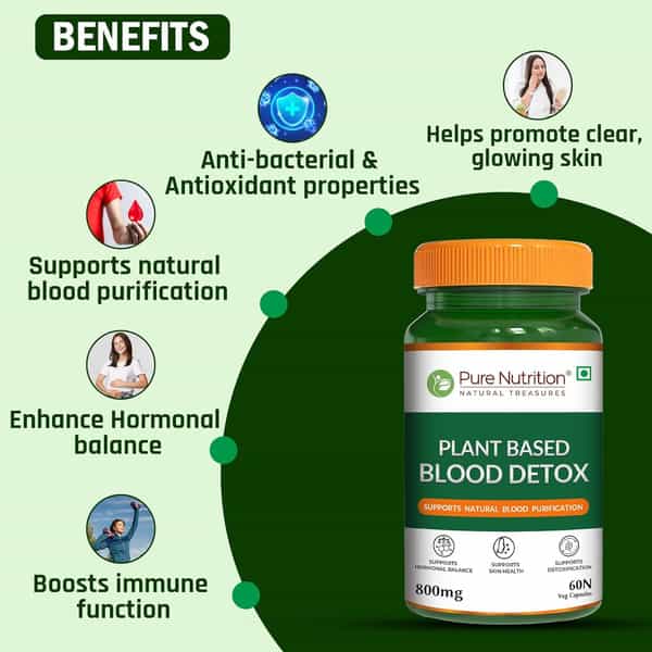 Pure Nutrition Plant-Based Blood Detox 800Mg - 60 Veg Capsules