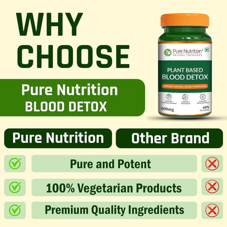 Pure Nutrition Plant-Based Blood Detox 800mg - 60 Veg Capsules
