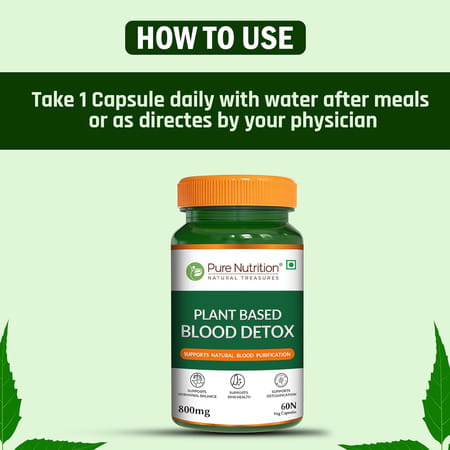 Pure Nutrition Plant-Based Blood Detox 800mg - 60 Veg Capsules