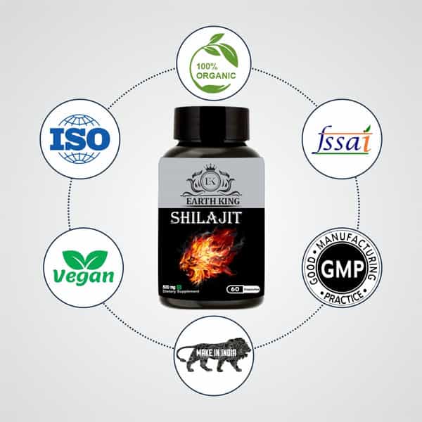 Earth King Shilajit/Shilajeet Capsule Supports Energy & Energy - 500Mg 60 Capsules (Pack Of 1)