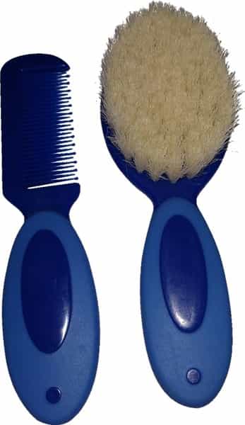 Buddsbuddy Premium Natural Baby Brush & Comb Set 2 Pcs - Blue