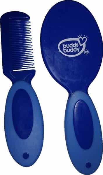 Buddsbuddy Premium Natural Baby Brush & Comb Set 2 Pcs - Blue
