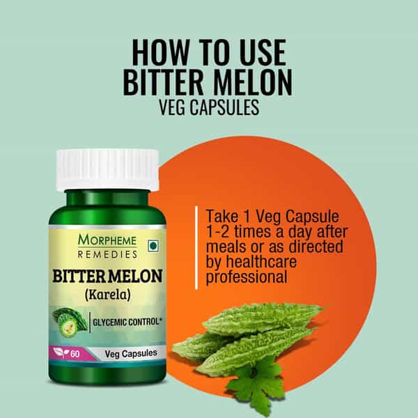Morpheme Remedies Bittermelon (Karela) 500Mg Extract 60 Veg Caps