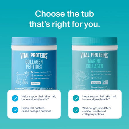 Vital Proteins Marine Collagen Powder | Hydrolyzed | 12G Per Serving | Skin Hair Nails Joints | 413G
