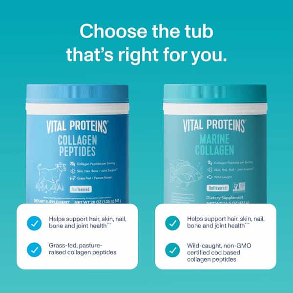 Vital Proteins Marine Collagen Powder | Hydrolyzed | 12G Per Serving | Skin Hair Nails Joints | 413G