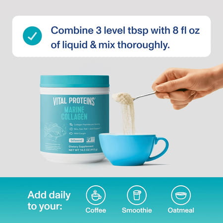 Vital Proteins Marine Collagen Powder | Hydrolyzed | 12G Per Serving | Skin Hair Nails Joints | 413G