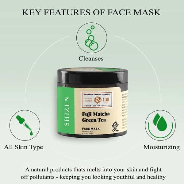 Shizen Bio-Cosmetics By Nature Fuji Matcha Green Tea Face Mask Cream For Oily Skin(100Gm)