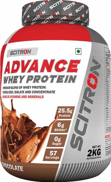 Scitron Advanced Whey Protein (57 Servings, 25.5G Protein, 6G Bcaas) - 4.4Lbs (2Kg) (Milk Chocolate)