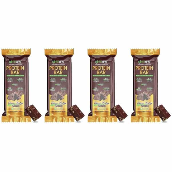 Fitspire Protein Bar - Choco Fudge Flavor 60 Gm | Snack Bar X Pack Of 4