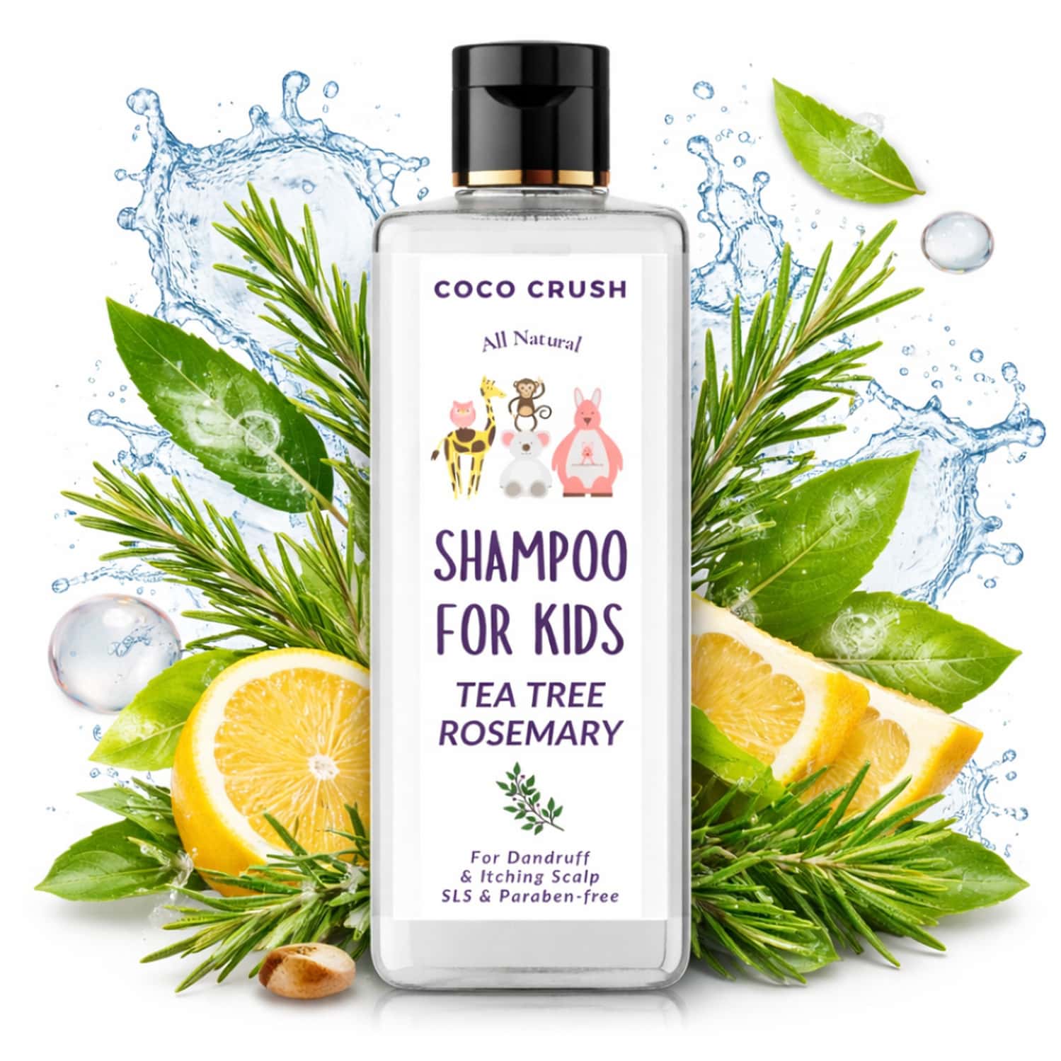 Coco Crush Kids Dandruff Shampoo | Neem & Tea Tree Oil | 100% Natural For Itchy Scalp - 100ml