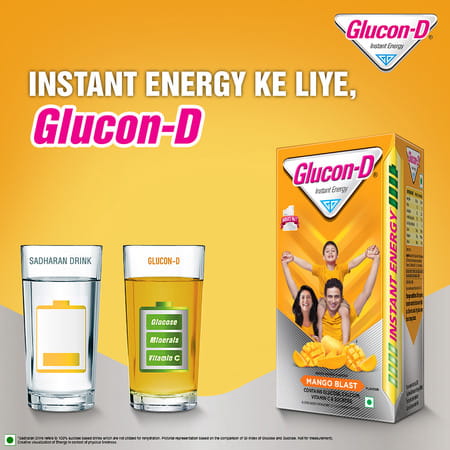 Glucon-D Mango Blast Glucose Powder With 75g+50g Refill