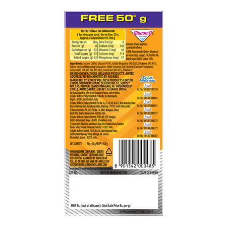 Glucon-D Mango Blast Glucose Powder With 75g+50g Refill