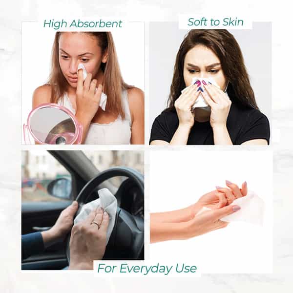Imvelo 2 Ply Facial Tissues Box | Car Pack (Pack Of 6) Each Pack 100 Pulls 200 Sheets | Ultra Soft
