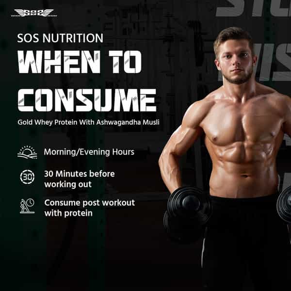 Sos Nutrition Gold Whey Protein Powder Men | 24G Protein 5.5G Bcaa | Chocolate - 454G X 2