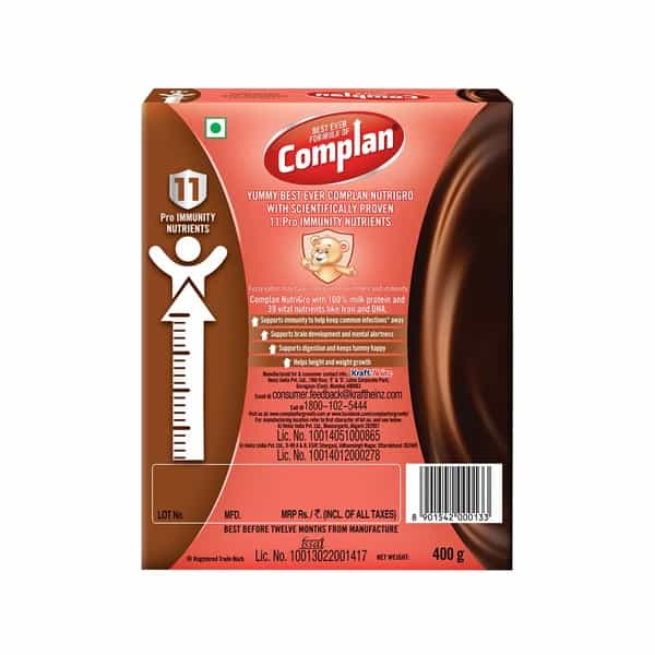 Complan Nutrigro Chocolate Child Nutrition Drink (2 - 6 Years) Box Of 400 G