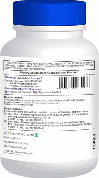 Healthvit Asparagus 400Mg (Saponin 20%) 60 Capsules