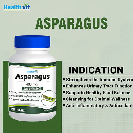 Healthvit Asparagus 400mg (Saponin 20%) 60 Capsules