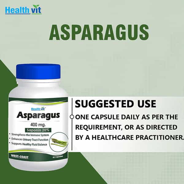 Healthvit Asparagus 400Mg (Saponin 20%) 60 Capsules