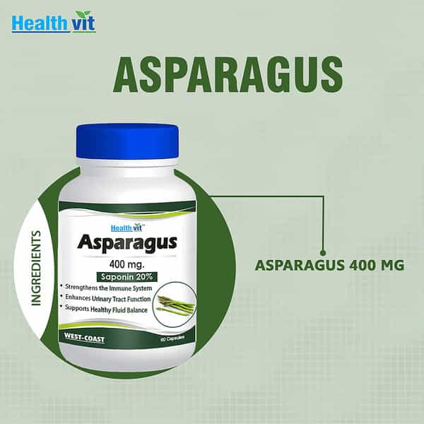 Healthvit Asparagus 400Mg (Saponin 20%) 60 Capsules
